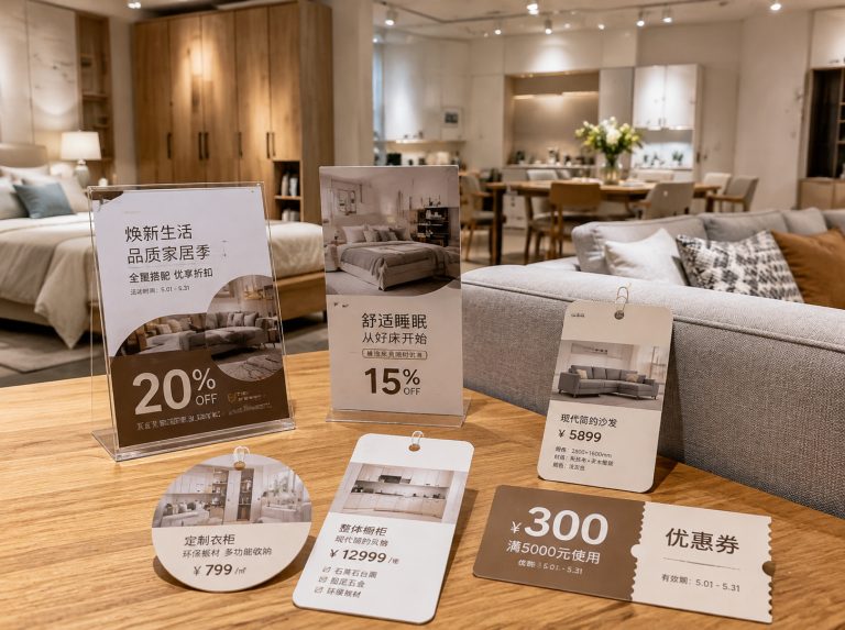 平昌县家具门店单页海报与吊牌